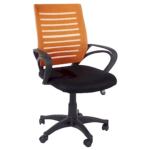 Loft Orange Mesh and Black Study Chair - The Furniture Mega Store