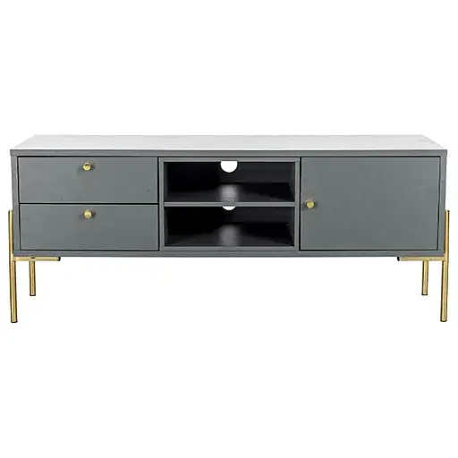 Vida Living Madrid Grey and Gold Large TV Unit - The Furniture Mega Store 