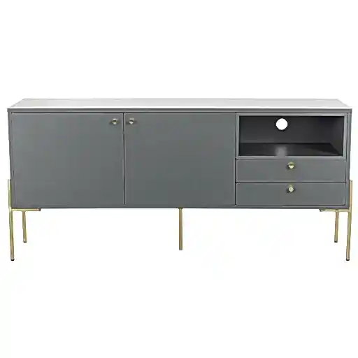 Vida Living Madrid Grey and Gold Sideboard - The Furniture Mega Store 