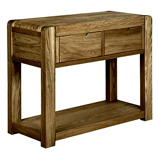 Laney Oak Console Table, 100cm width with 2 Drawers - The Furniture Mega Store 