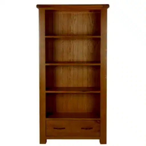 Earlswood Solid Oak 1 Drawer Large Bookcase - The Furniture Mega Store 