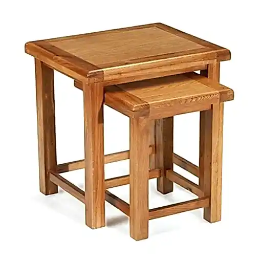 Earlswood Solid Oak Nest Of 2 Tables - The Furniture Mega Store 