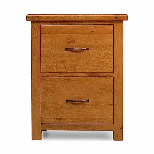 Earlswood Solid Oak 2 Drawer Filling Cabinet - The Furniture Mega Store 