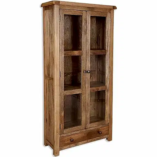 Bombay Mango Wood Display Cabinet - The Furniture Mega Store 