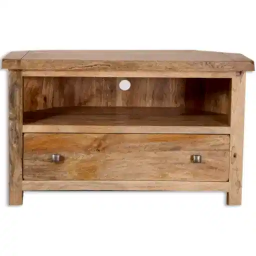 Bombay Mango Wood Corner TV Cabinet - The Furniture Mega Store 