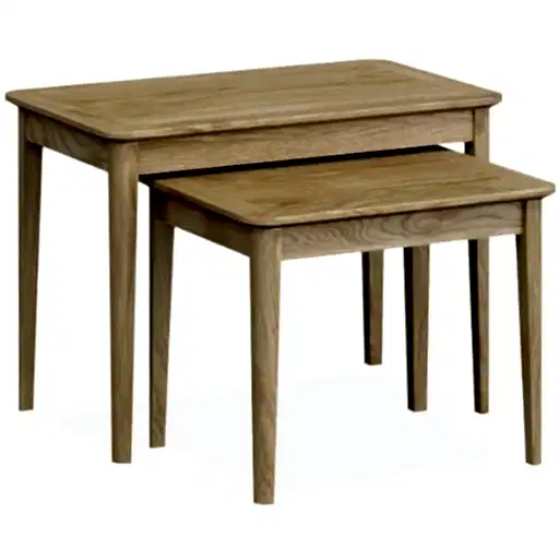 Shaker Pale Oak Nest of 2 Tables - The Furniture Mega Store 