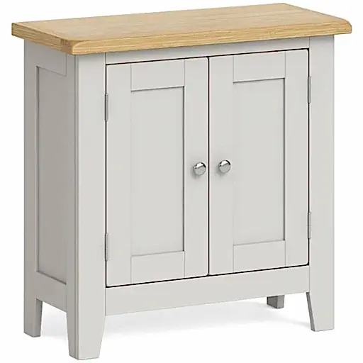 Cross Country Grey and Oak Mini Cupboard - 2 Door - The Furniture Mega Store 