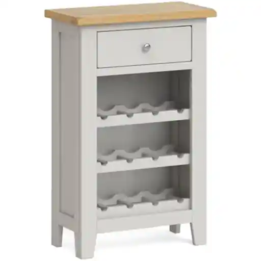 Cross Country Grey and Oak 1 Drawer Wine Cabinet - The Furniture Mega Store 