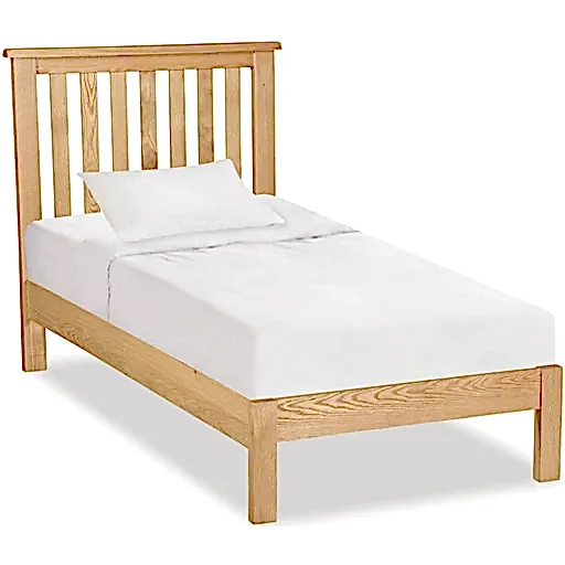 Addison Lite Natural Oak 3ft Low Foot End Slatted Bed Frame - The Furniture Mega Store