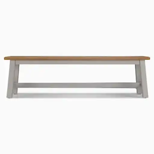Sunbury Oak & Grey Painted Dining Bench - 160 cm - The Furniture Mega Store 