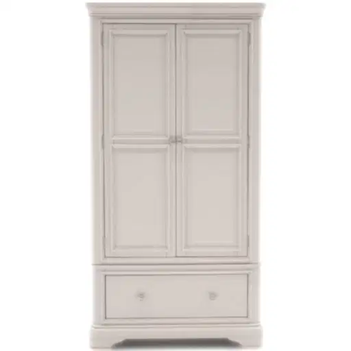 Vida Living Mabel Taupe Painted 2 Door Wardrobe - The Furniture Mega Store 