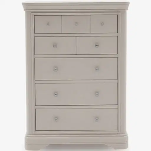 Vida Living Mabel Taupe Painted 8 Drawer Tall Chest - The Furniture Mega Store 