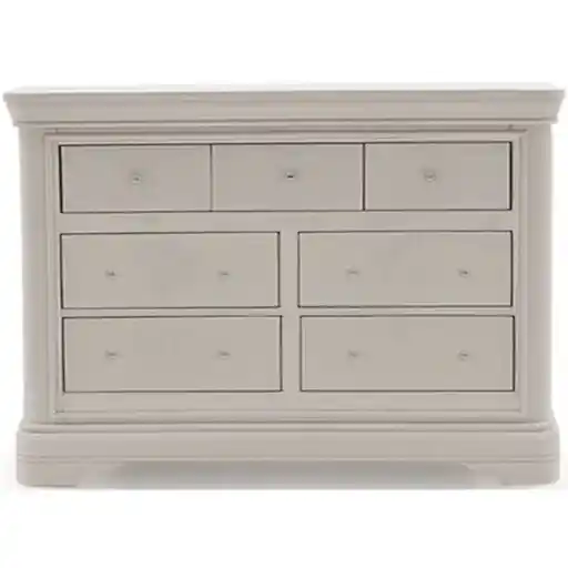 Vida Living Mabel Taupe Painted 7 Drawer Dressing Chest - The Furniture Mega Store 