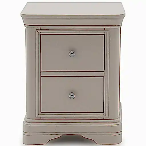 Vida Living Mabel Taupe Painted Bedside Cabinet - The Furniture Mega Store 