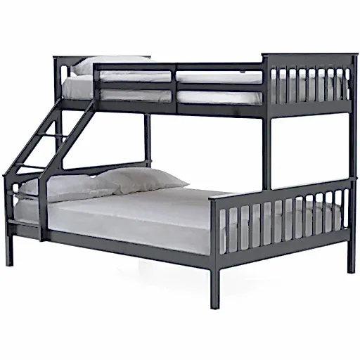 Vida Living Salix 3ft and 4ft 6in Grey Painted Bunk Bed - The Furniture Mega Store