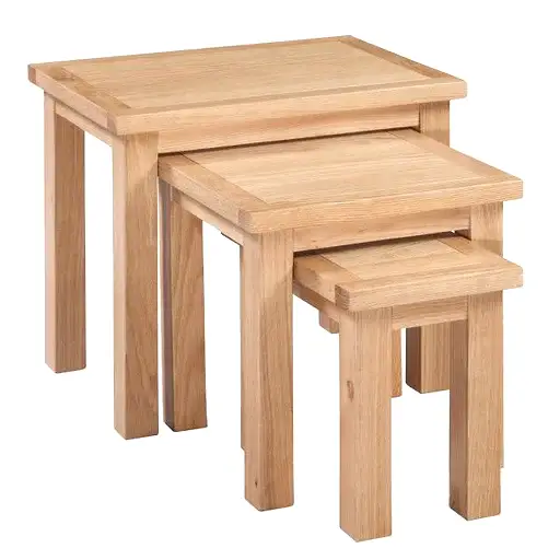 Romsey Solid Oak Nest Tables - The Furniture Mega Store 