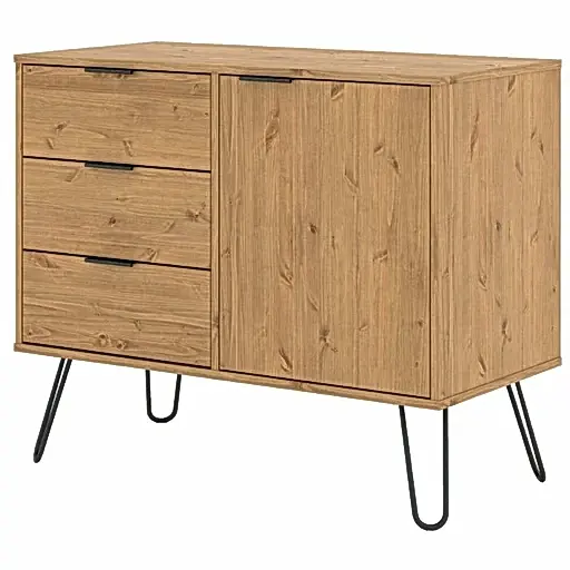 Augusta Pine Small Sideboard with Hairpin Legs - The Furniture Mega Store 