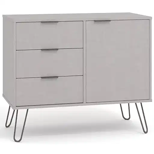 Augusta Grey Small Sideboard with Hairpin Legs - The Furniture Mega Store 