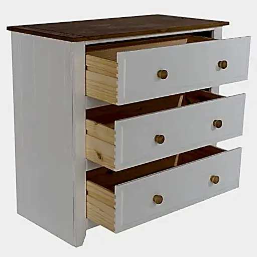 Capri White 3 Drawer Chest - The Furniture Mega Store 