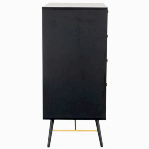 Vida Living Barcelona Black 4 Drawer Chest - The Furniture Mega Store 