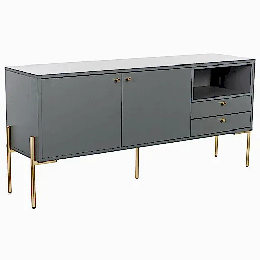 Vida Living Madrid Grey and Gold Sideboard - The Furniture Mega Store 