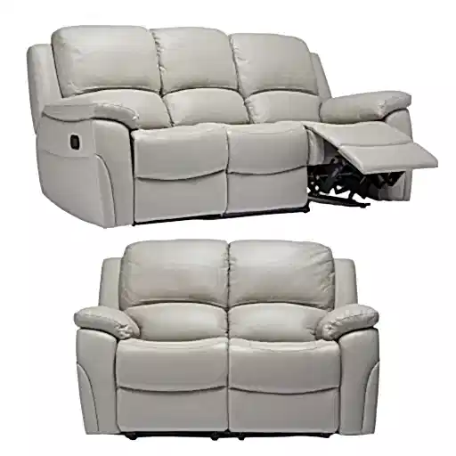Falcon Leather Recliner 3 Seater + 2 Seater Sofa Set - Choice Of Colours - The Furniture Mega Store 