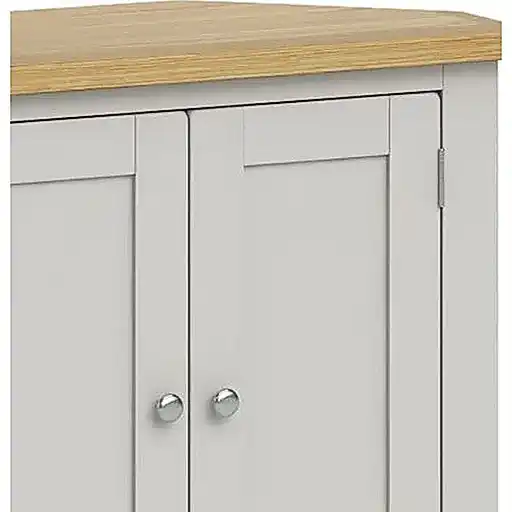 Cross Country Grey and Oak Corner Cupboard - 2 Door - The Furniture Mega Store 