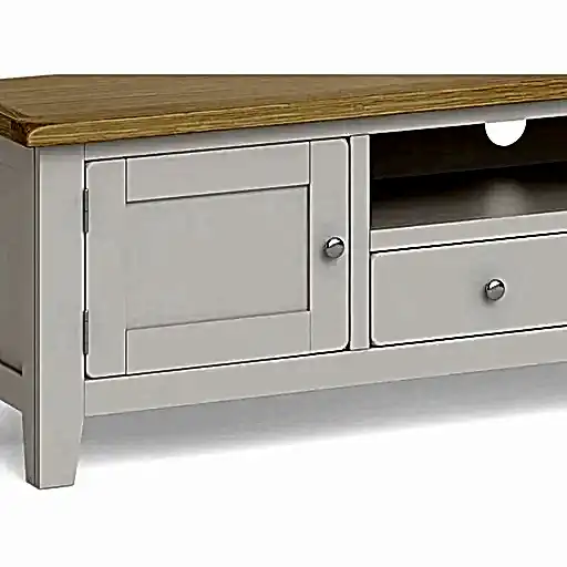 Cross Country Grey and Oak Extra Large TV Unit, 180cm with Storage for Television Upto 65in Plasma - The Furniture Mega Store 