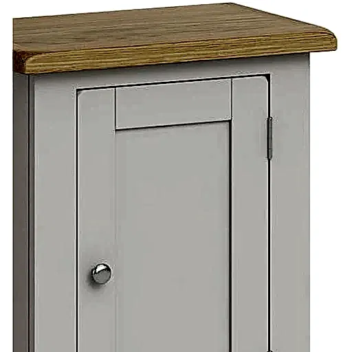 Cross Country Grey and Oak Single Cupboard - 1 Door - The Furniture Mega Store 