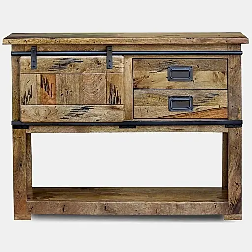 Germain Iron Works Mango Wood Console Table - The Furniture Mega Store 
