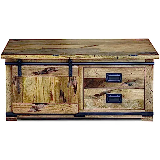Germain Iron Works Mango Wood Large Coffee Table - The Furniture Mega Store 
