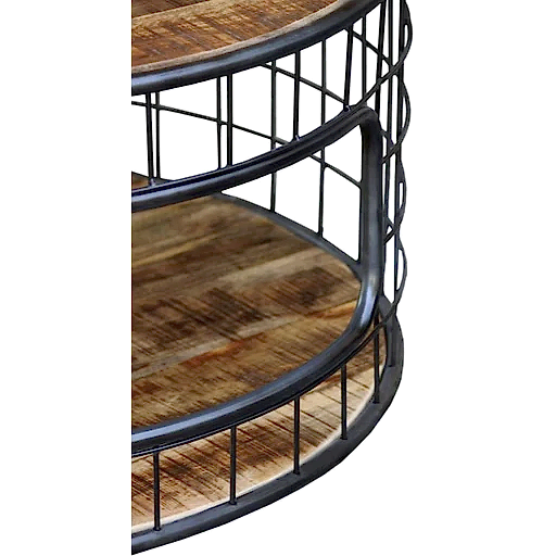 Metro Mango Wood Large Round Coffee Table - The Furniture Mega Store 
