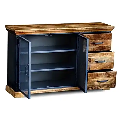 Metro Mango Wood Large Sideboard - The Furniture Mega Store 