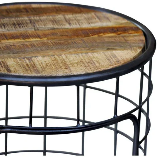 Metro Mango Wood Round Coffee Table - The Furniture Mega Store 