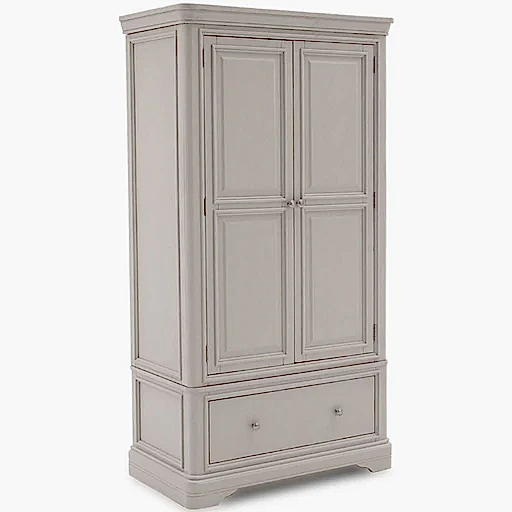 Vida Living Mabel Taupe Painted 2 Door Wardrobe - The Furniture Mega Store 