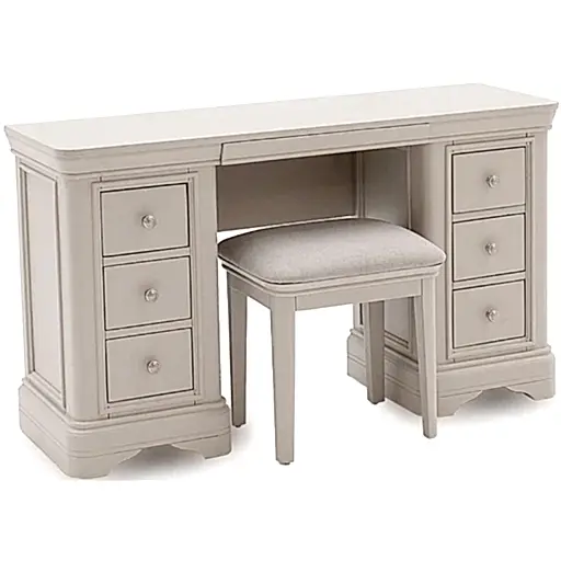 Vida Living Mabel Taupe Painted Dressing Stool - The Furniture Mega Store