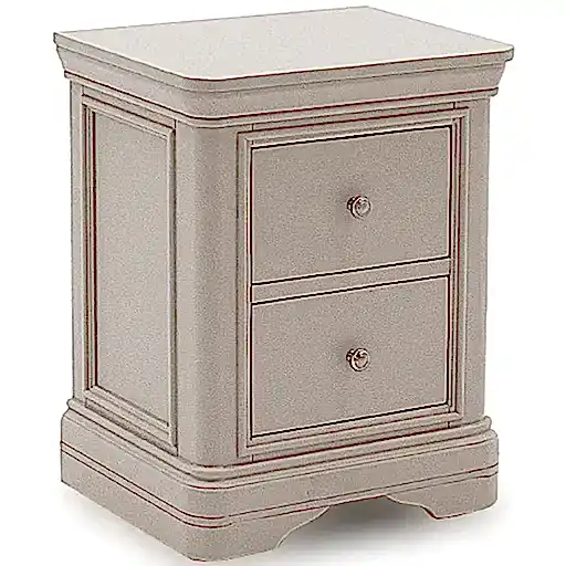 Vida Living Mabel Taupe Painted Bedside Cabinet - The Furniture Mega Store 