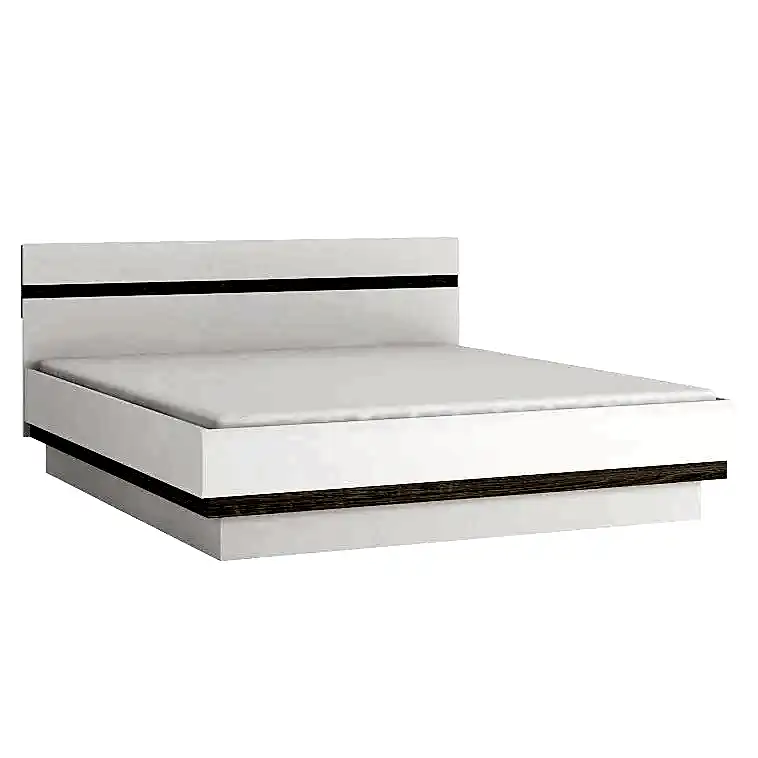 Chelsea White High Gloss & Truffle Oak Trim 5' King Size Ottoman Storage Bed - The Furniture Mega Store 