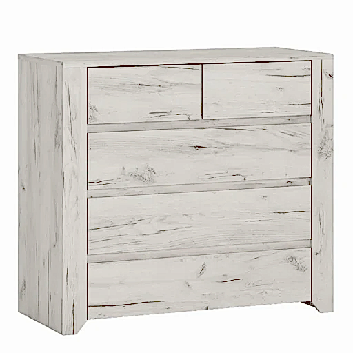 Angelica 2+3 Chest of Drawers - White Oak - The Furniture Mega Store 