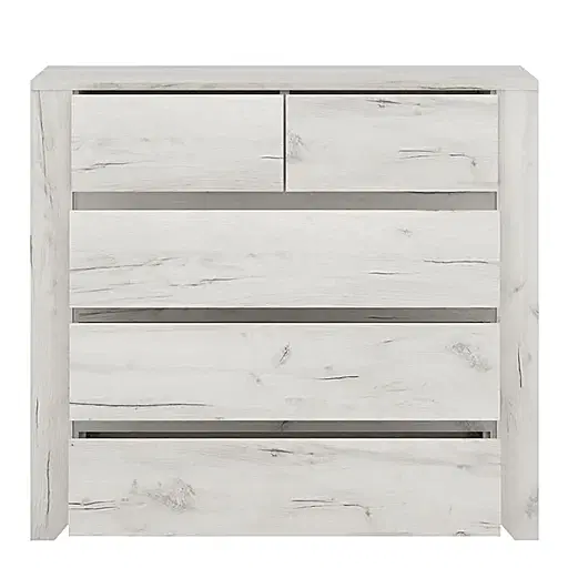 Angelica 2+3 Chest of Drawers - White Oak - The Furniture Mega Store 