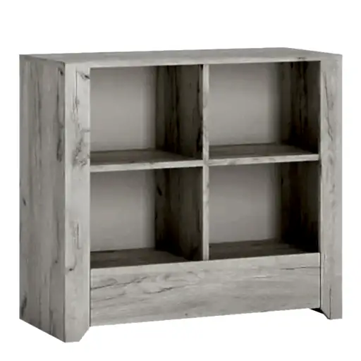 Angelica 1 Drawer Low Bookcase - White Oak - The Furniture Mega Store 