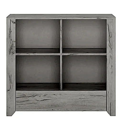 Angelica 1 Drawer Low Bookcase - White Oak - The Furniture Mega Store 