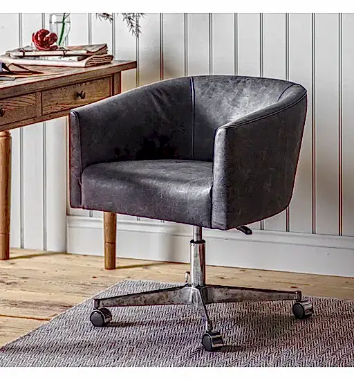 Feynman Swivel Chair Antique Ebony - The Furniture Mega Store 