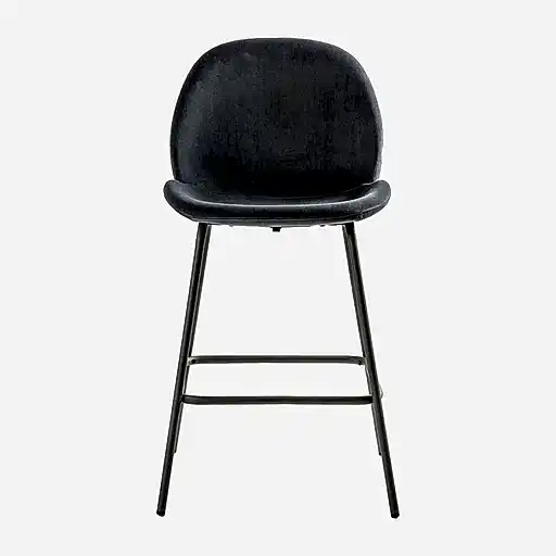Flair Bar Stool - Dark Grey Velvet - The Furniture Mega Store