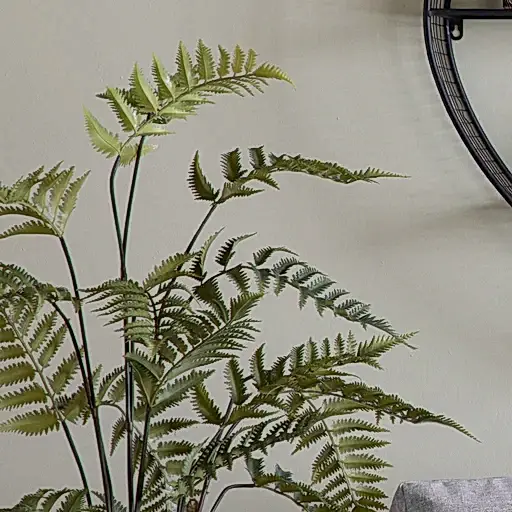 Large Artificial Potted Fern in Cement Pot - 107cm Tall - The Furniture Mega Store 