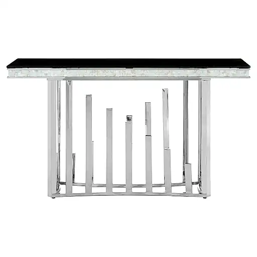 Eliza Silver Finish - Mother of pearl Inlay Console Table - The Furniture Mega Store 