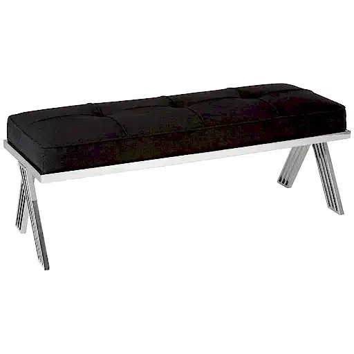 Piermount Silver Cross Leg Bench - The Furniture Mega Store 
