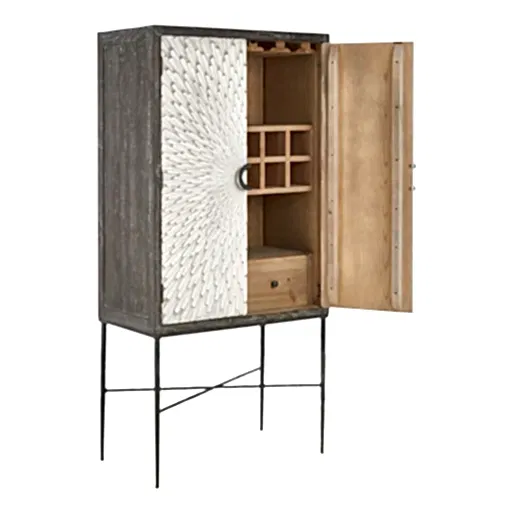 Esmae Metallic Toned Cocktail Cabinet - The Furniture Mega Store 