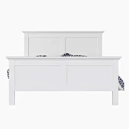 Parisian Double Bed 4ft6 in White - The Furniture Mega Store 
