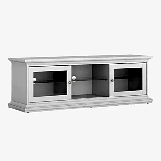 Parisian TV Unit 2 Doors 1 Shelf in White - The Furniture Mega Store 